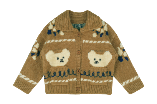 Bear Knit Cardigan, Beige