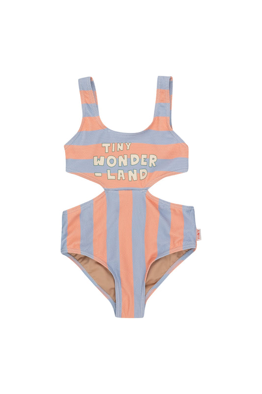 Wonderland Swimsuit, Bluegrey/Papaya