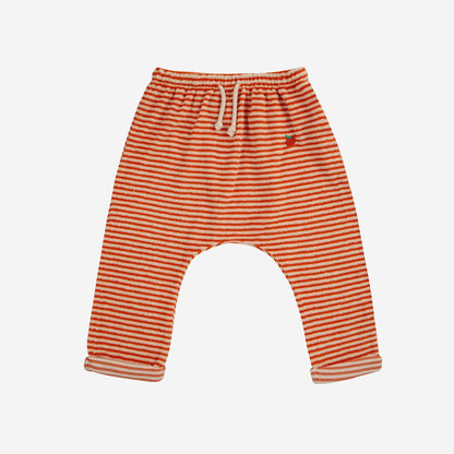 Baby Orange Stripes Terry Harem Pants