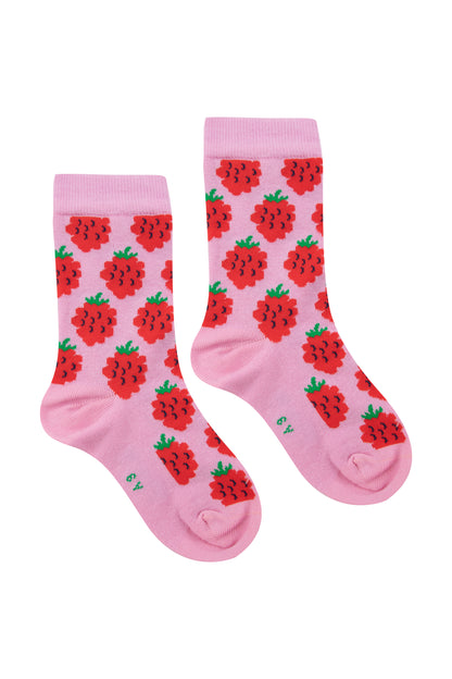 Raspberries Medium Socks, Pink