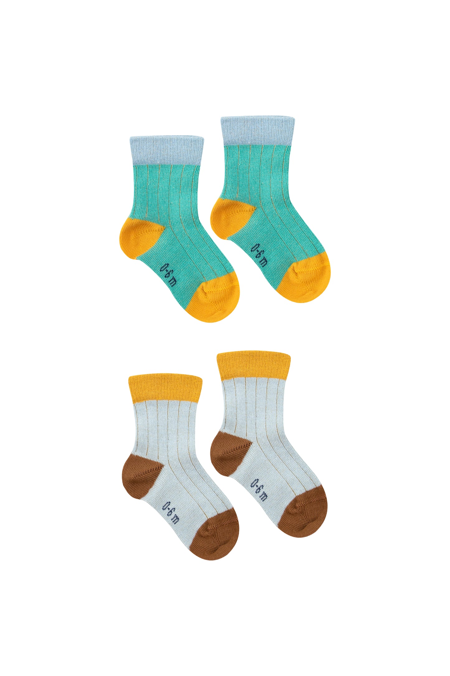 Lurex Medium Pack Socks, Emerald/Sky Grey