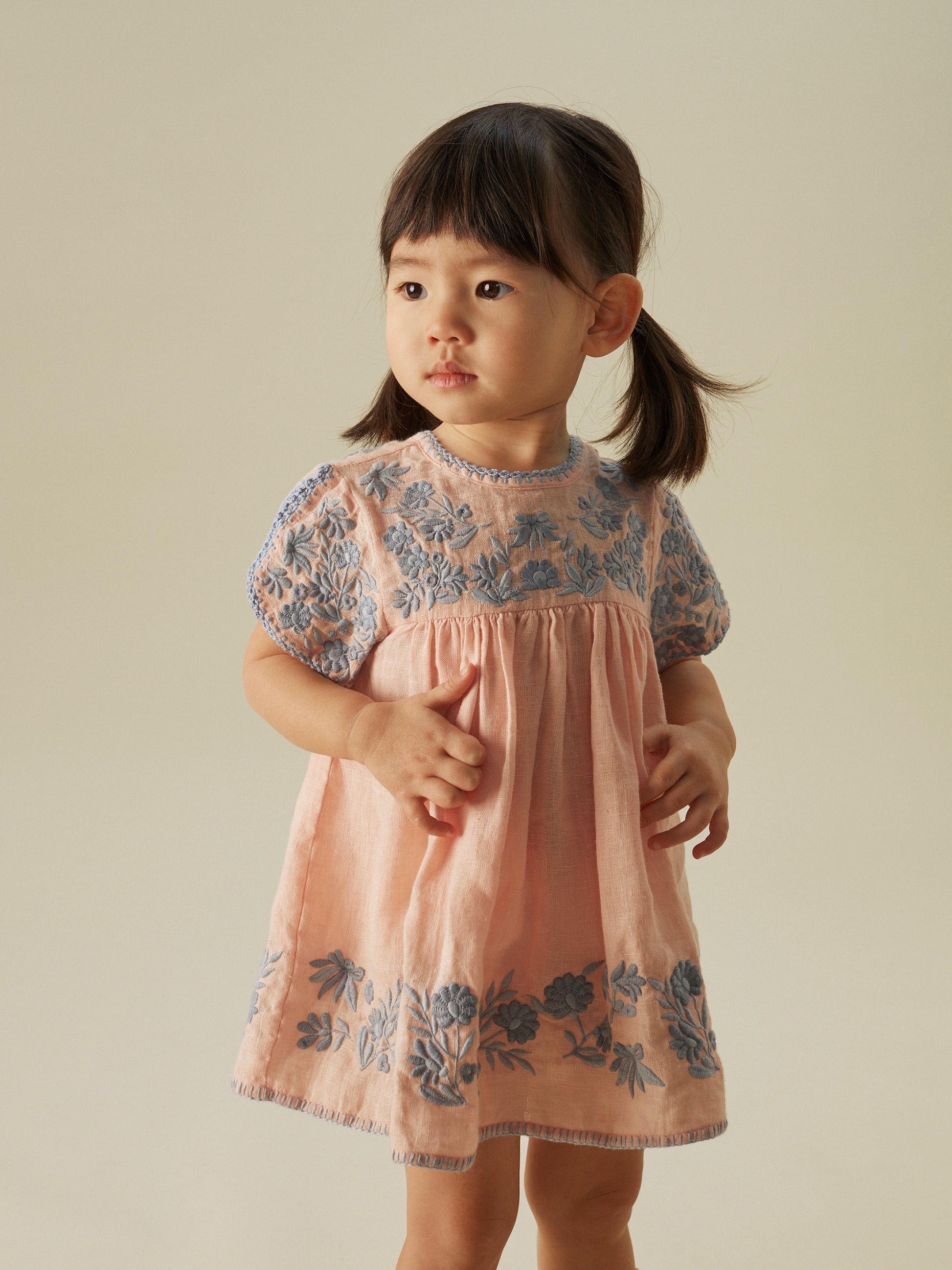 24ss apolina Stevie Dress Pale Rose 5-7y