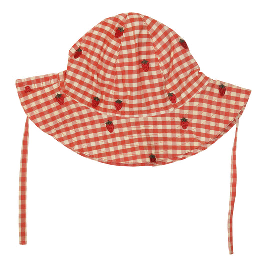 Molly Sun Hat, Berry Gingham
