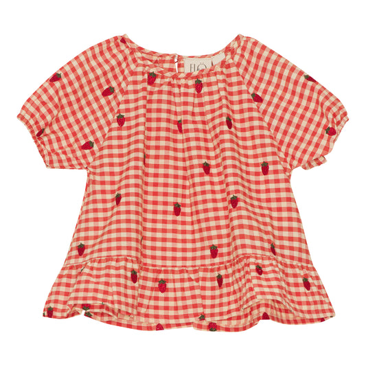 Molly Blouse, Berry Gingham
