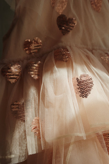 Yvonne Heart Sequins Dress, Coeur Sequins
