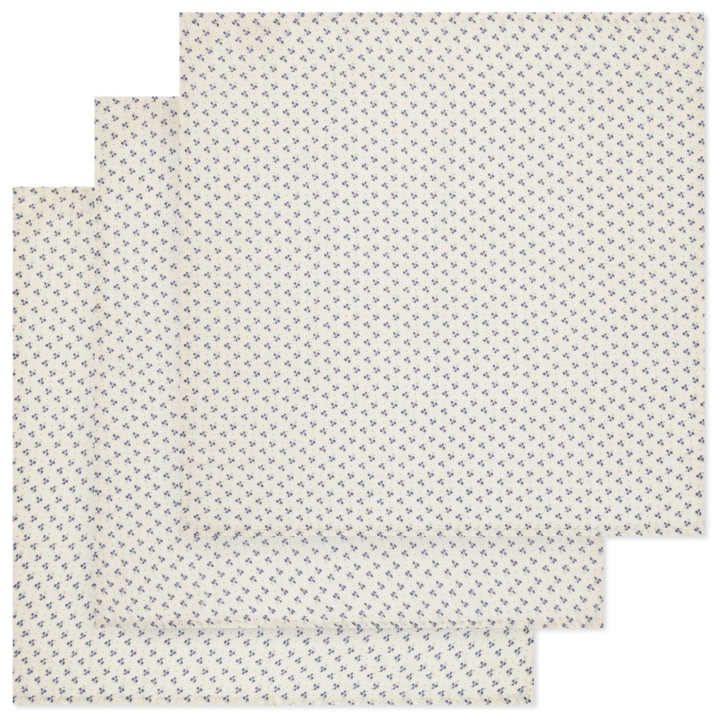 3 Pack Large Muslin Cloth, Blue Bell