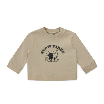 Slow Vibes Baby Organic Fleece Sweatshirt, Cobblestone