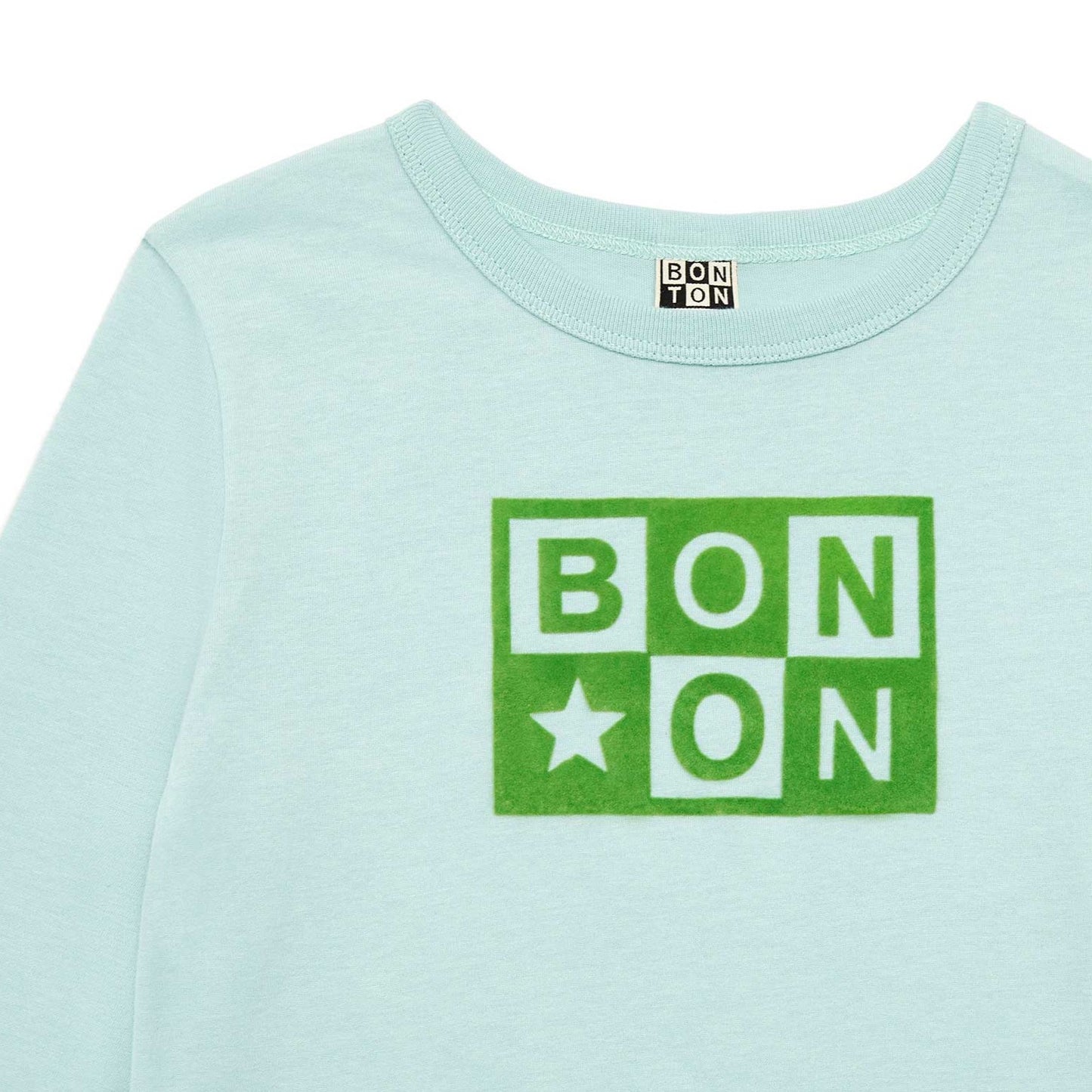 Bonton Boy Logo T-shirt, Bleu Givre