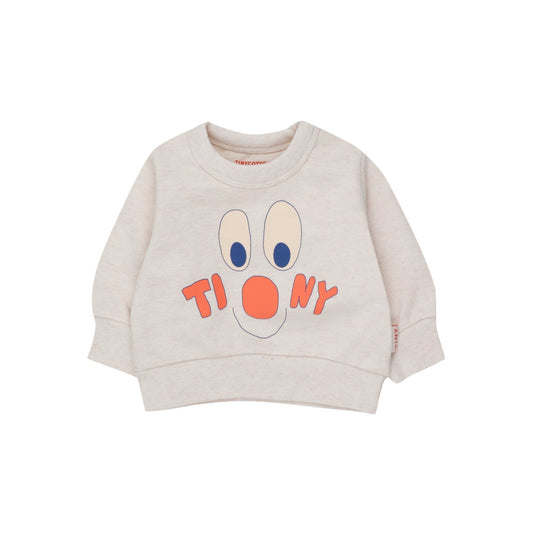 Tiny Clown Baby Sweatshirts, Light Cream Heather