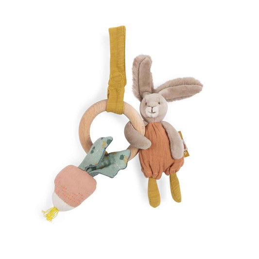Moulin Roty Rabbit Wooden Ring Rattle
