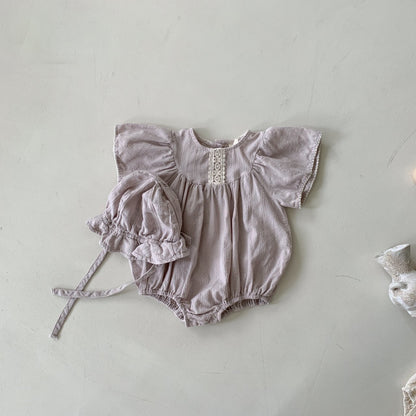 Butterfly Romper, Lilac Grey