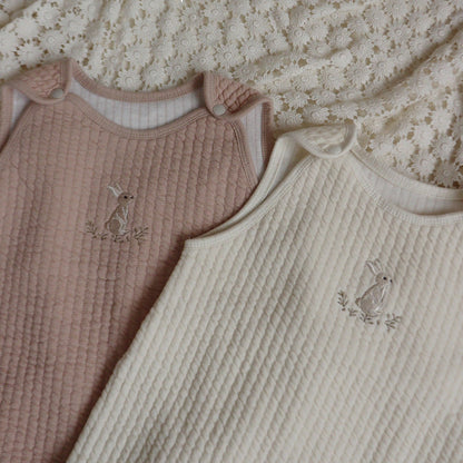 Quilted Bunny Sleep Vest, Dusty Rose