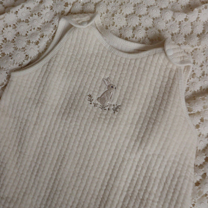 Quilted Bunny Sleep Vest, Ivory (1-2y)