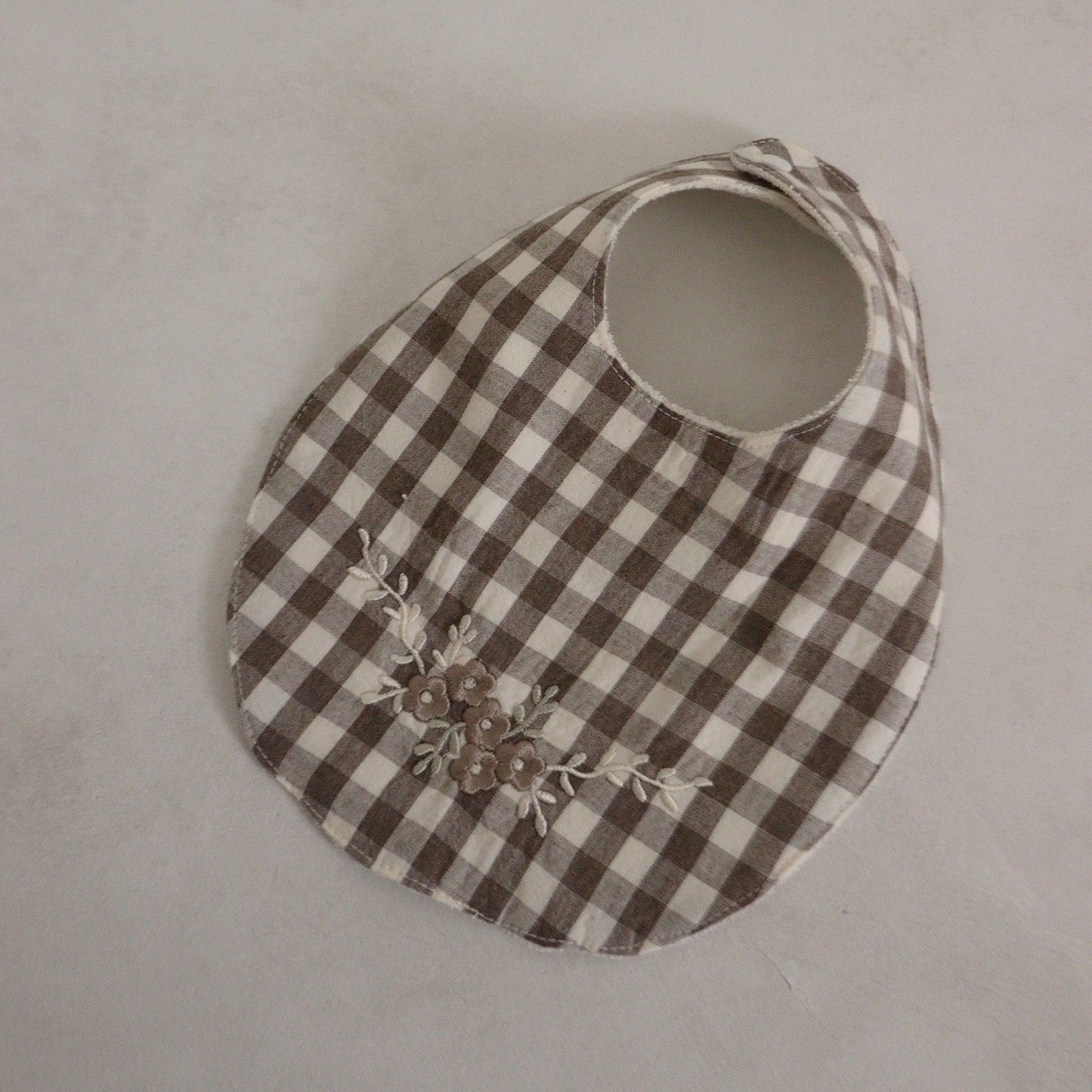 Gingham Embroidery Bib, 3 Colours
