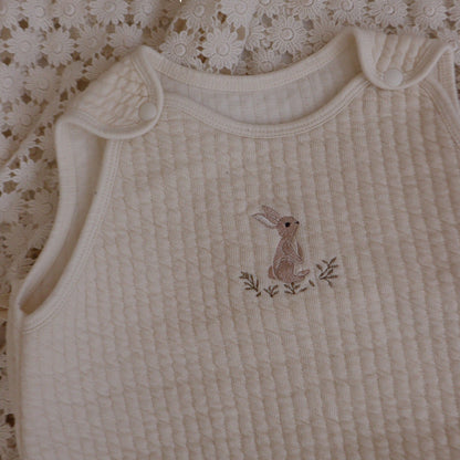 Quilted Bunny Sleep Vest, Dusty Rose
