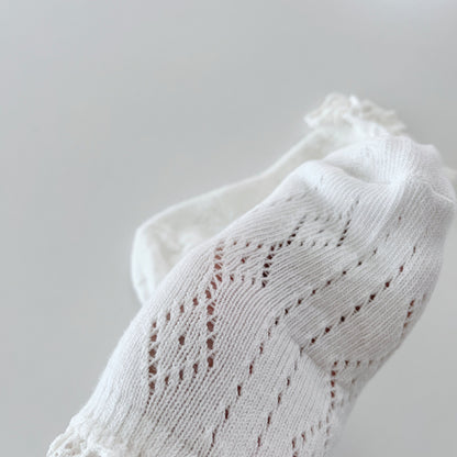 Lucy Eyelet Laced Socks, Ivory