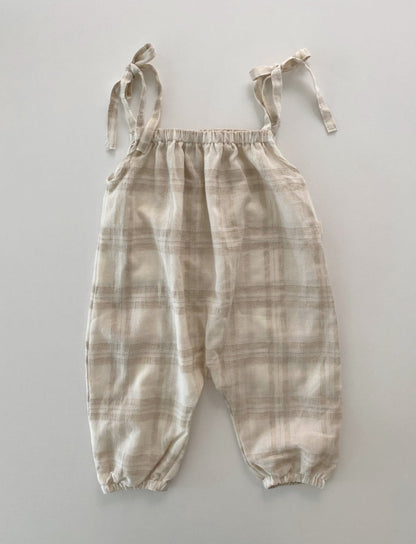 Camille Overalls, Ivory Plaid (4-5y)