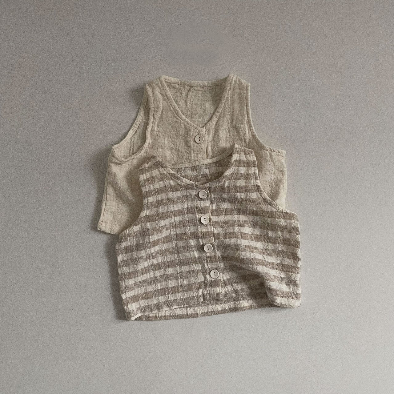 Natural Vest Set, Ivory (2Y)