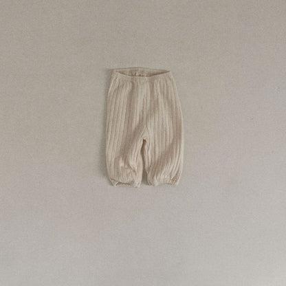 Ribbed Knit Pants, Cream
